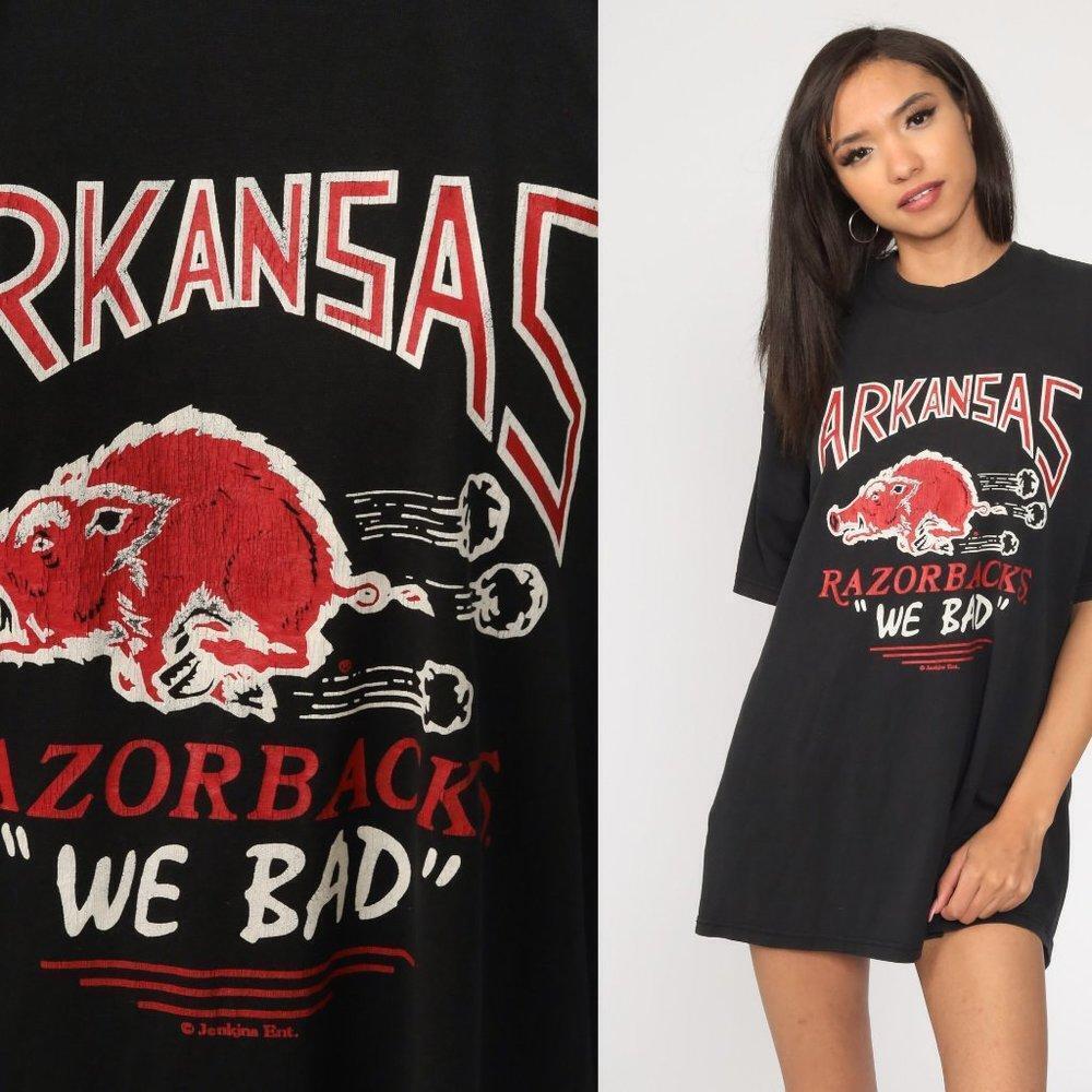 Arkansas Razorbacks 80S University Of Arkansas College Football T Ret Shirt Col